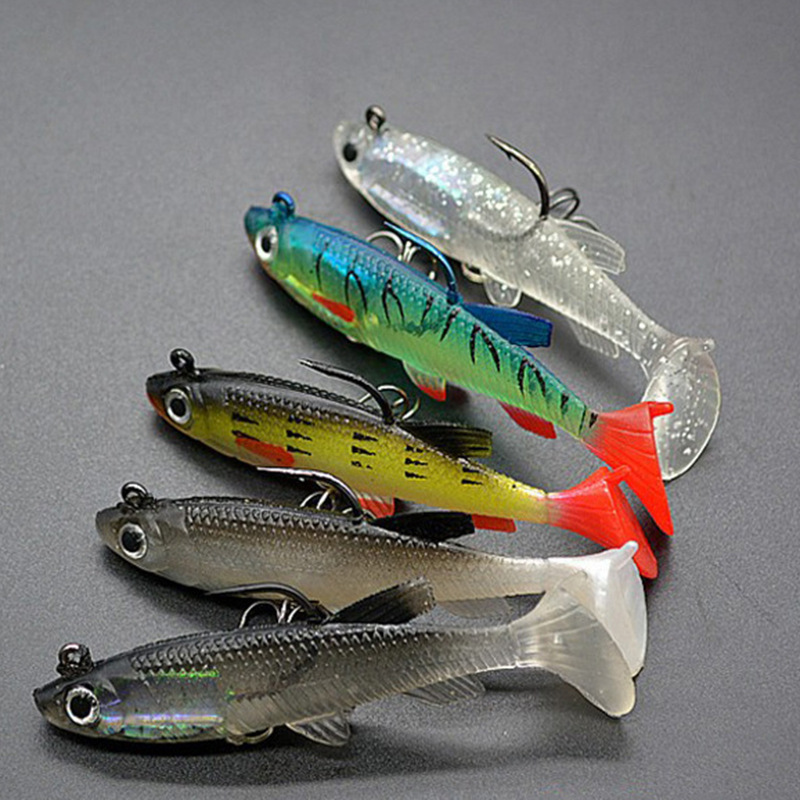 CHEERTY Catfish Carp 9cm 14g Silicone Soft Bait T-Tail Sinking Minnow Lure Hooks Tasmanian Devil Artificial River Lake – Worms & Grubs – view 2