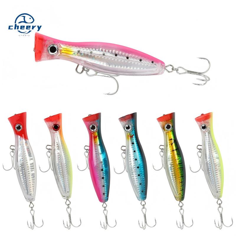 CHEERY Angle for 12cm/43g 8 Colors ABS Plastic Artificial Hard Bait Popper Fishing Lure Saltwater River Lures Snakehead Sea – Popper – view 1