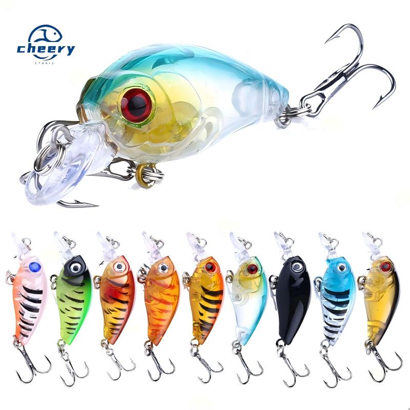 CHEERY Micro Fishing Complete Set Mini Floating Crankbait 4.5cm 4g Printed Hard Fishing Lure for Mackerel Bream Stream Use Hooks – Crankbait – view 1