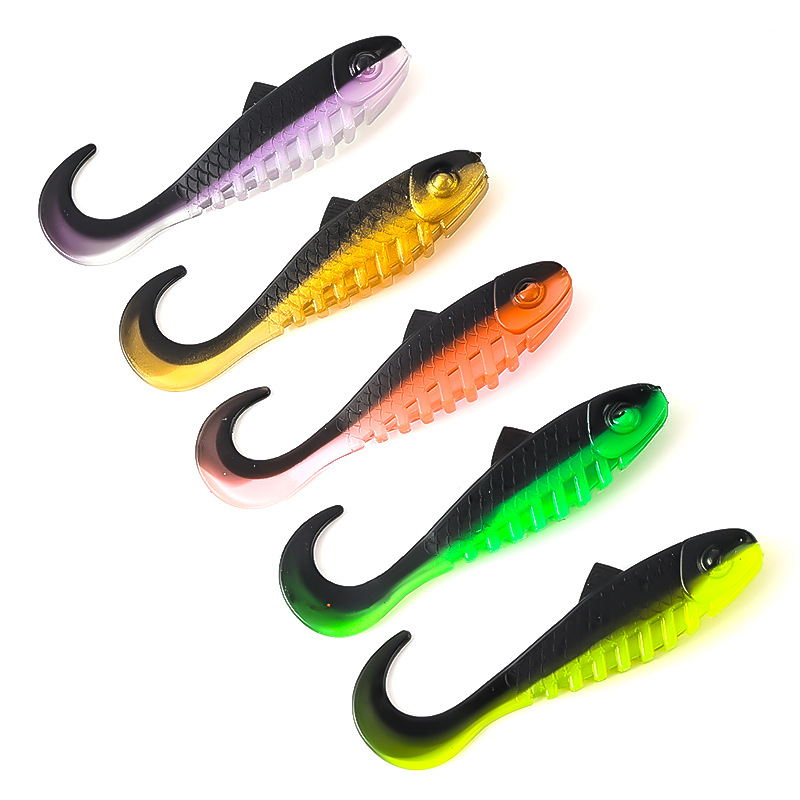 CHEERY 5.5cm 2g Drop Shot Floating Ribbed Paddle Tail Soft Plastic Lure PVC Artificial Bait for Bass Fishing – Worms & Grubs – view 4