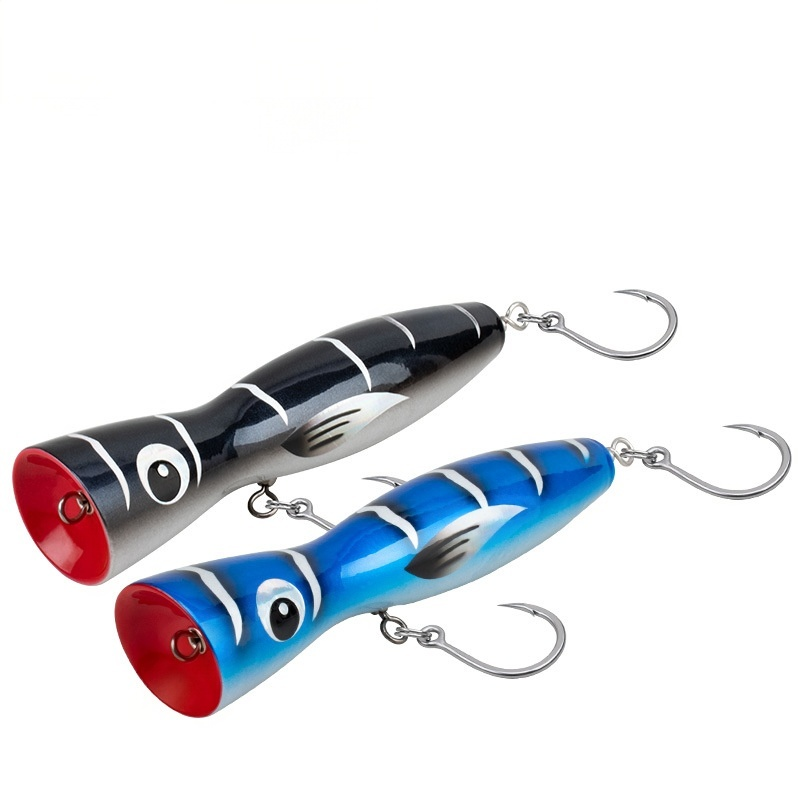 20cm 120g Wooden Splashing Popper Lure Saltwater Boat Trolling Fishing Artificial Bait – Popper – view 5