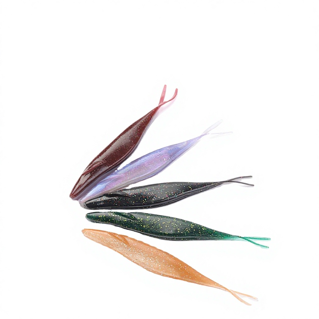 Fork Tail Stainless Steel Artificial Soft Bait 6-Piece Hookless for Sea Fishing Bass & Mandarin Fish Beak Bambos – Worms & Grubs – view 1