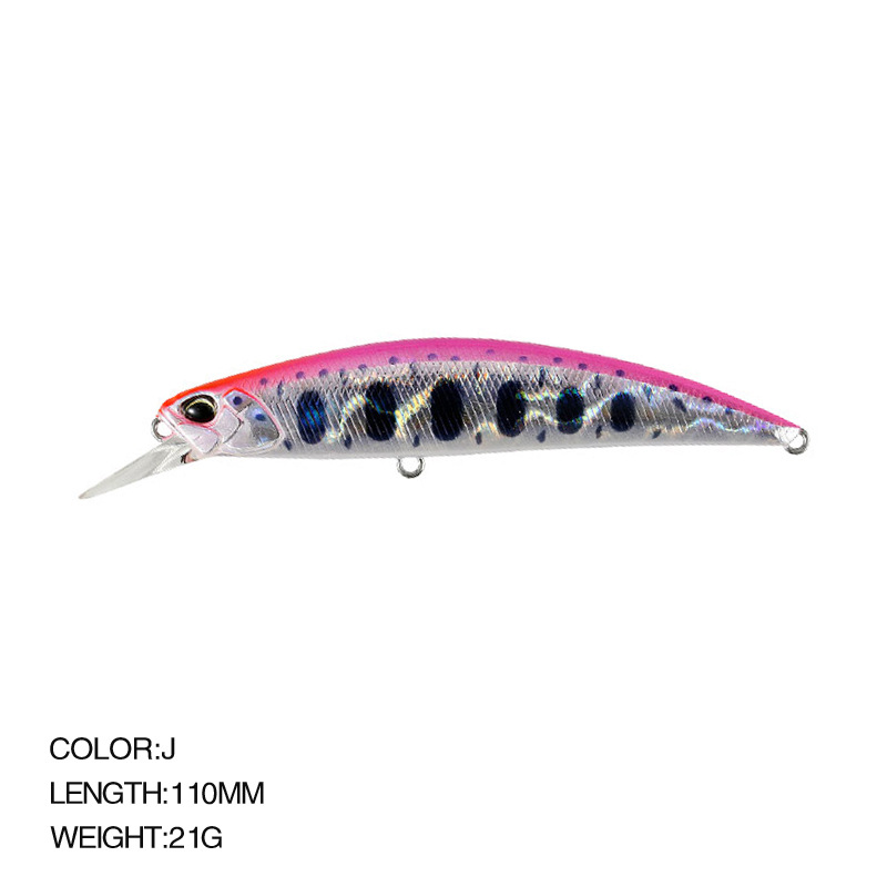 CHEERY Stainless Steel Artificial Hard Bait 110mm/21g Sinking Minnow for Stream Fishing Lifelike Hooks Factory Wholesale – Minnow – view 5
