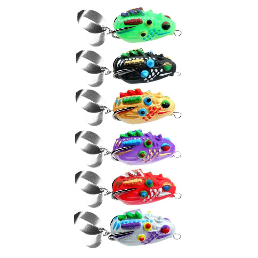 CHEERY 3.5cm 5.4g Silicone Topwater Lure for Salmon & Catfish Barbed Hooks Artificial Soft Bait for Lake/Stream/Ocean Fishing – Frog – view 4