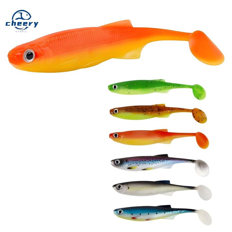 Cheery 100mm 7.5g Soft Fish Lure Custom Colors 3pcs Pack for Ocean Boat Lake Stream Fishing – Worms & Grubs – view 1