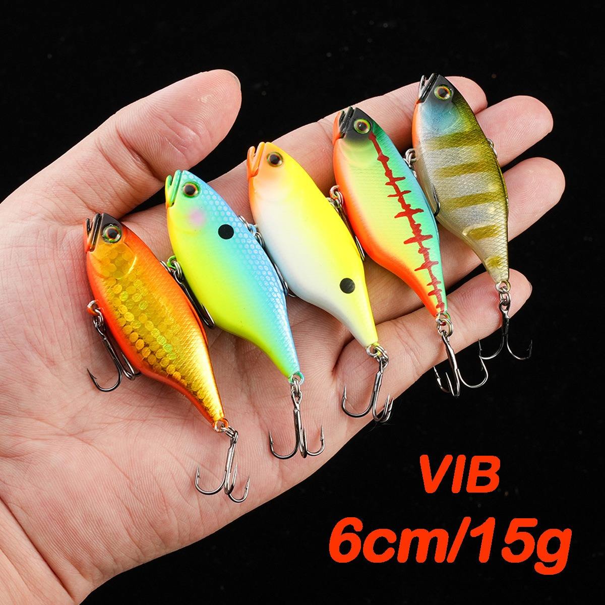 CHEERY New 6cm 15g Bulk Sinking VIB Biomimetic Hard Lure Bionic Vibrating Bead Fishing Hook with Pike Target – VIB – view 3