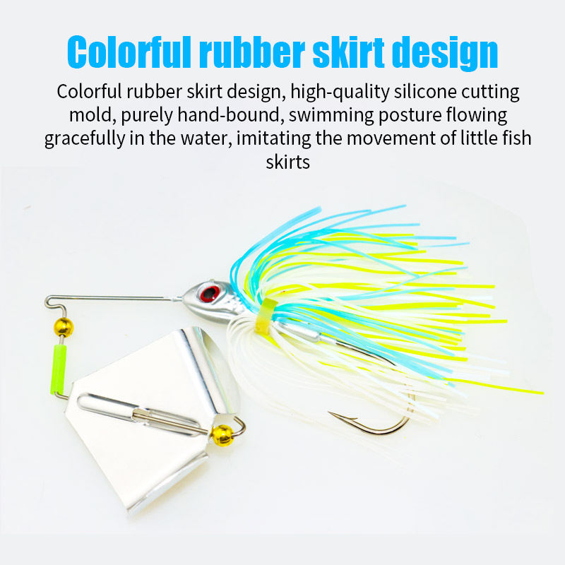 CHEERY PVC & Metal Bladed Jig Spinnerbait Fishing Lure for Ocean Boat River Lake & Stream-15g Bass Jig – Hard Lure – view 4