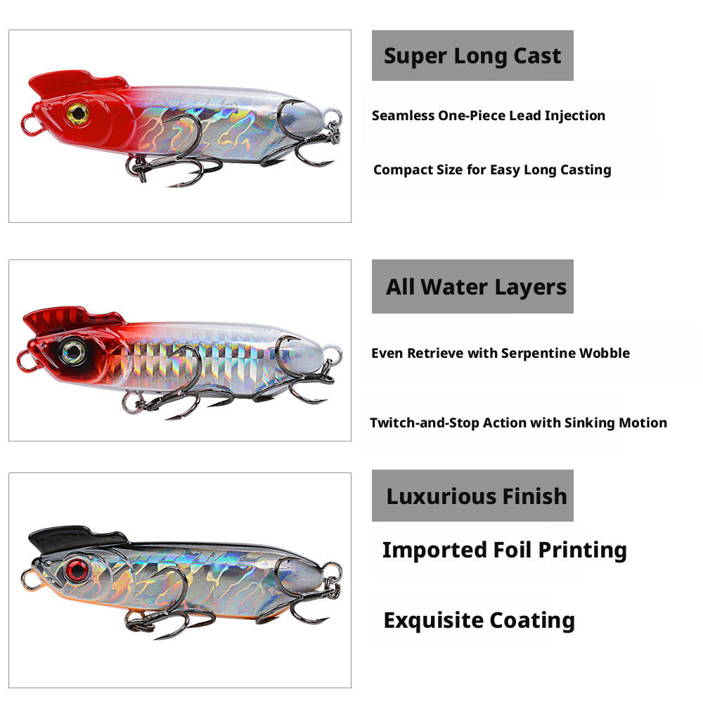 CHEERY Half Stick Sinking Pencil Lure, Extra Long Cast Slow Sinking Slow Retrieve Bait with Crest for Topmouth Culter – Pencil – view 3