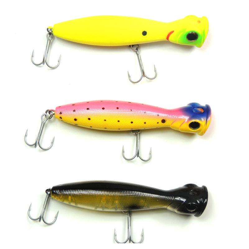 CHEERY High Quality 100mm 17g Printed PVC VMC Hook Popper Lure for Bass Action Topwater in River Lake Stream – Popper – view 2
