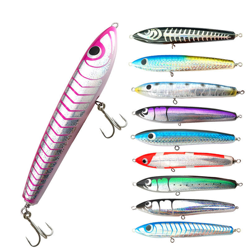 CHEERY Large Wooden Floating Pencil Lure, Splashing Saltwater Bait for Boat & Rock Shore Fishing Cross-border – Pencil – view 2