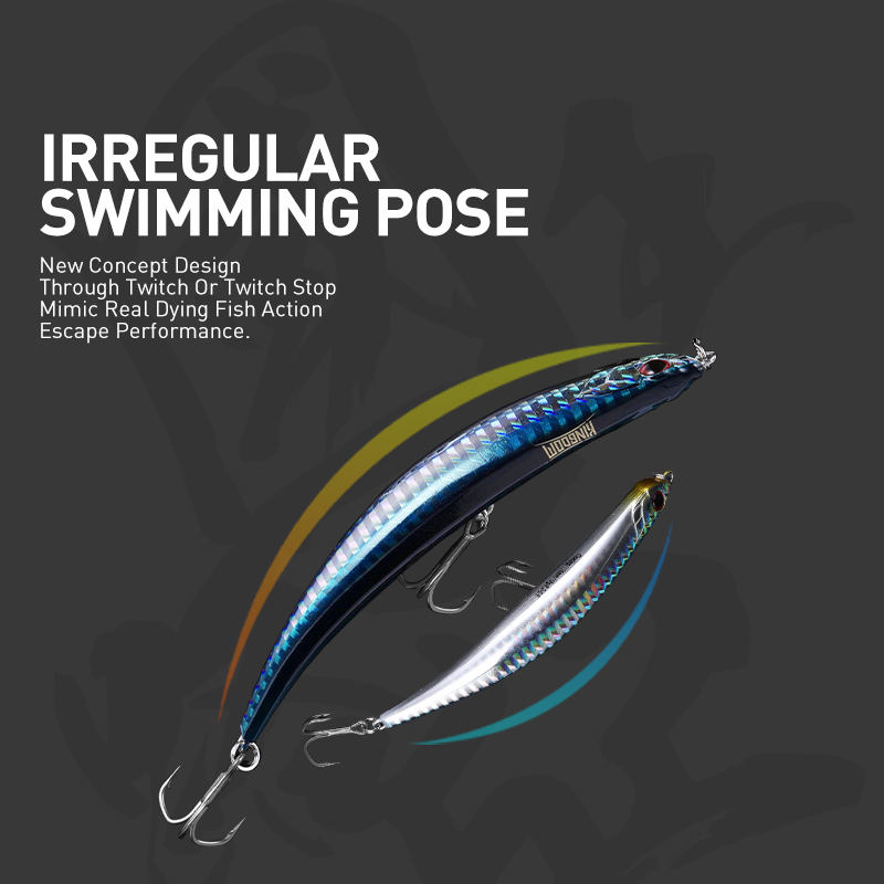 CHEERY PVC Bending Shape Dying Fish 110mm/10g 86mm/6.5g VMC Treble Hook Artificial Hard Bait Floating Pencil River Fishing Lure – Pencil – view 2