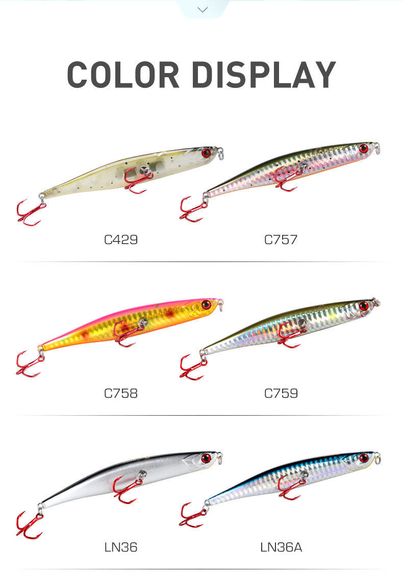 CHEERY PVC Bending Shape Dying Fish 110mm/10g 86mm/6.5g VMC Treble Hook Artificial Hard Bait Floating Pencil River Fishing Lure – Pencil – view 5