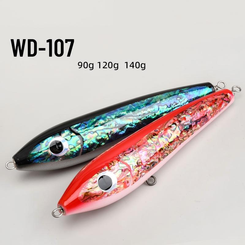 CHEERY Cross-border 22cm 120g Floating Wooden Pencil Lure Inlaid Abalone Shell, Saltwater Fishing Bait for Nanyu Deep Sea – Pencil – view 5