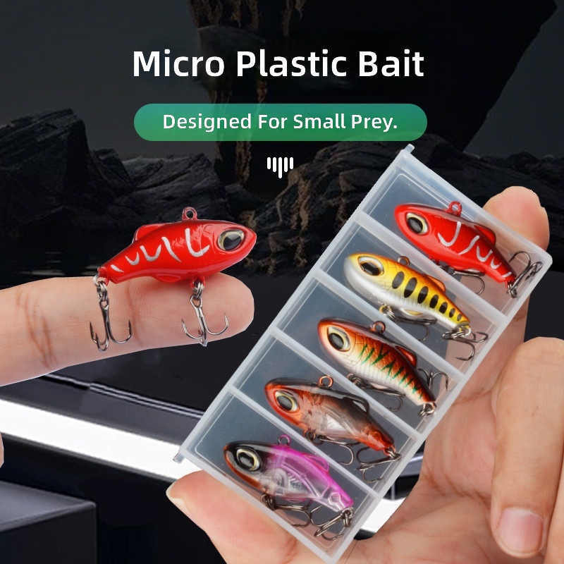CHEERY 5g Micro Slow Sinking Vibration Mini Pencil Lure, Mini Sinking Plastic Hard Bait Targeted for Bass Topmouth Culter – VIB – view 4