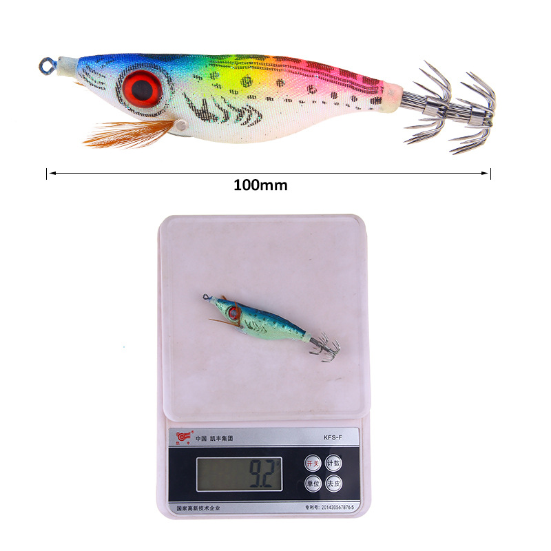 CHEERY Hot Selling Luminous Big Eye Squid Jig, 10cm 9g Feather Bionic Hard Shrimp Lure Fishing Tackle – Wood Shrimp – view 5