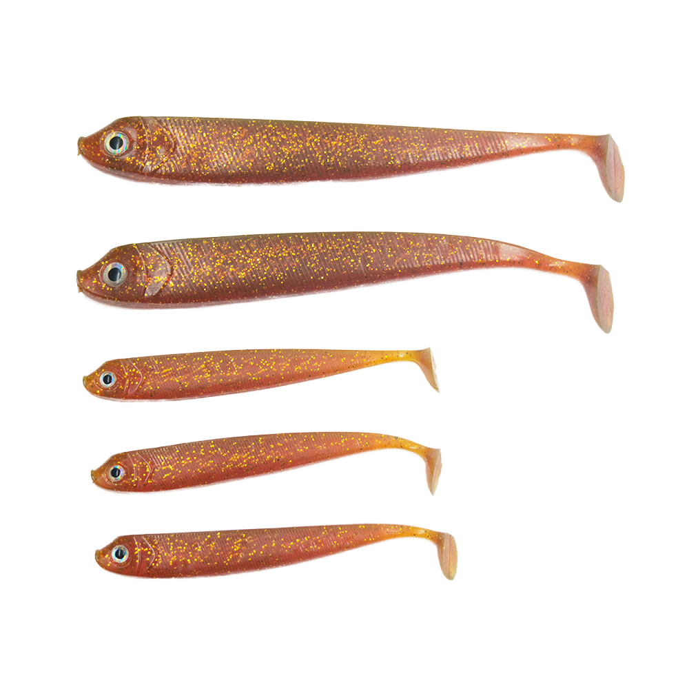CHEERY Factory Price 4 Sizes 3D Eyes Artificial Hard Bait T-Tail Paddle Tail Fish Lure PVC River Use – Worms & Grubs – view 1