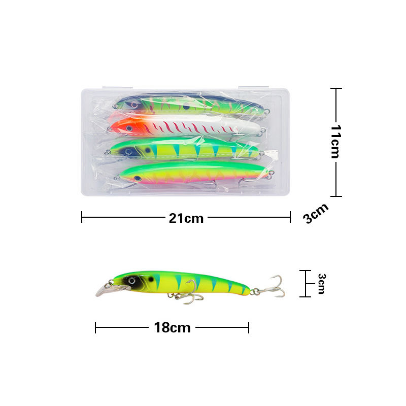 CHEERY Wholesale ABS PVC Minnow Lure Hard Bait Fishing 18cm 33g Treble Hook Floating for River & Ocean Beach Bass – Minnow – view 2