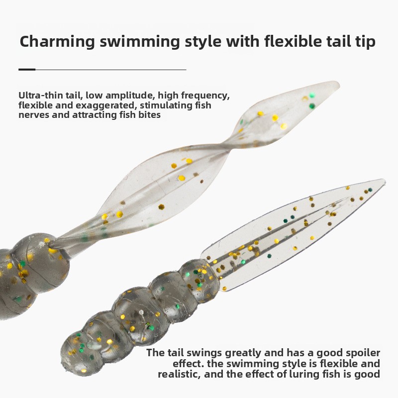 CHEERY Scented Soft Lures for Bottom-Fishing Leaf-Tail Floating Lures 20-Piece Pack Hooks Mandarin Fish Bass Soft Baits – Soft Lure – view 2