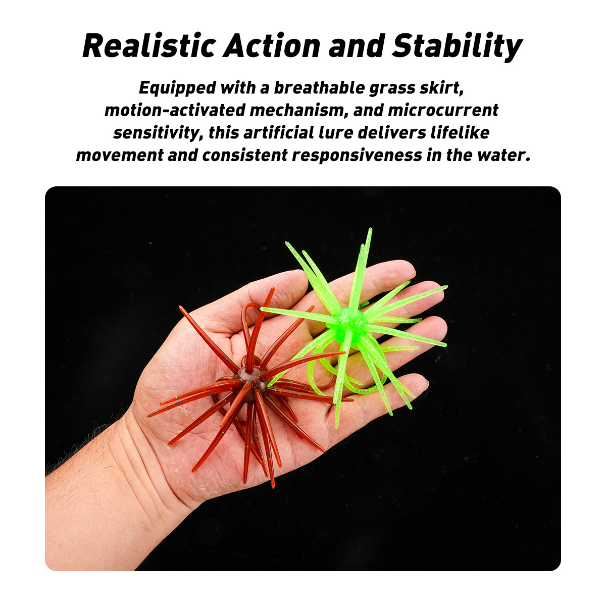 Cheery Sea Urchin Printed PVC Artificial Soft Bait for Topwater & Midwater Float Fishing Target Species Bass Snapper Marlin – Soft Lure – view 4