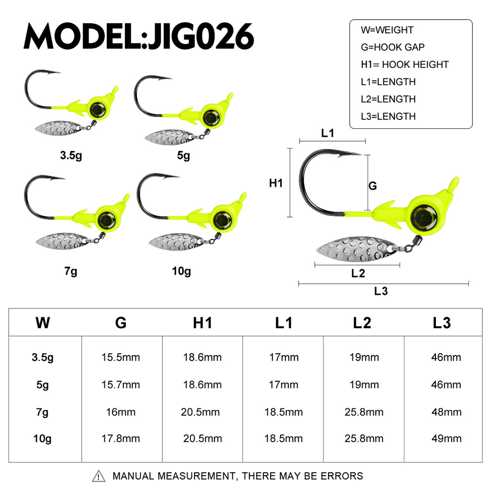CHEERY New Arrival Colorful Big Eye Jig Head with Spinning Blade, 3.5g 5g 7g 10g Fishing Jig Hooks Wholesale – Fishhook – view 3