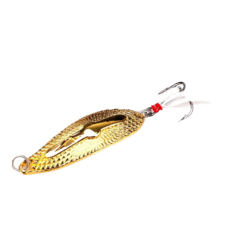Long Cast Leech Spoon Lure with Feather Treble Hook, Freshwater Artificial Bait for Topmouth Culter, Mandarin Fish and Bass – Spoon & Spinner – view 1