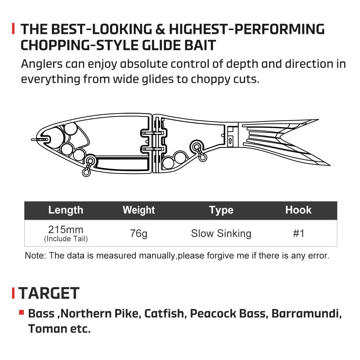 High Quality Jointed Baitfish Fishing Lure Hard Rubber Tail Shad Profile Glide Swimbait – Swimbait – view 2