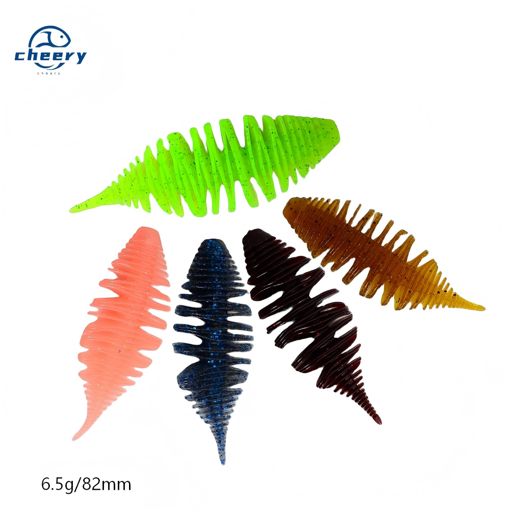 Cheery Hot Sale 8.2cm 6.5g Bellows Gill Soft Worm Fishing Lure Texas Rig Artificial Bass Pike Silicone Baits – Worms & Grubs – view 1