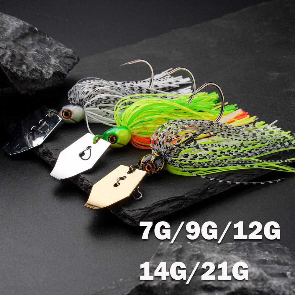 Cheery 7g-21g Chatterbait Lure Kit Bladed Jig Buzz Bait Fish Head Silicone Skirting Spinnerbait Lead for Bass Jigs Fishing – Metal Lure – view 2