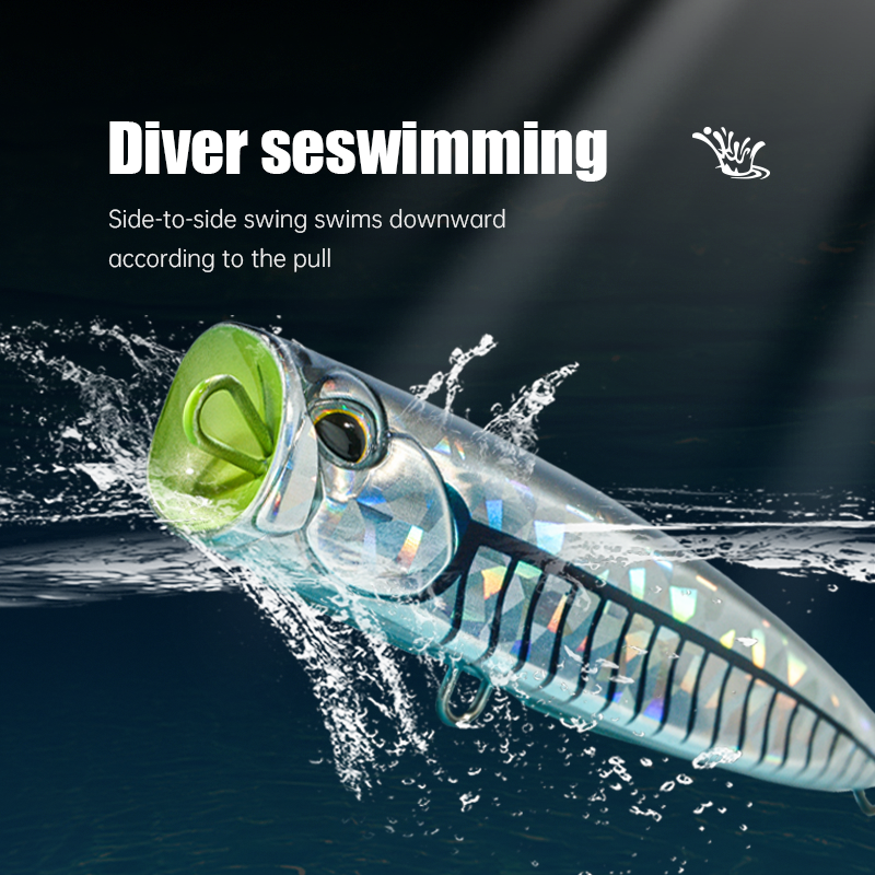Swimbait Artificial Hard Bait Rotating Tail Popper Lure for Fishing Printed ABS Material – Popper – view 3