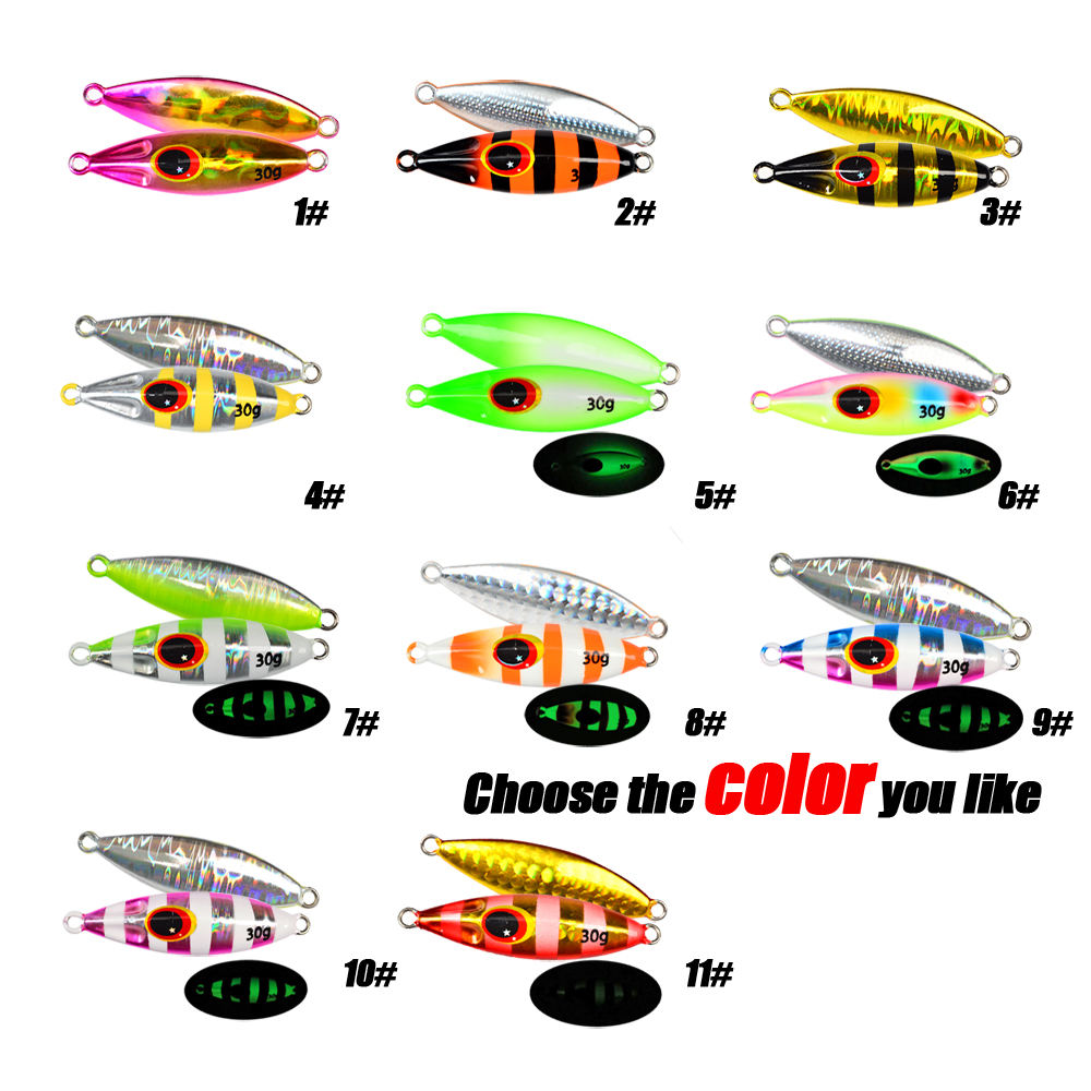 Luminous Customised Slow Bee Metal Jig Pitch Jigging Lure Vertical 40G 60g 80g 100g 120g Jigging Metal Fish Lure with Hook – Metal Lure – view 2