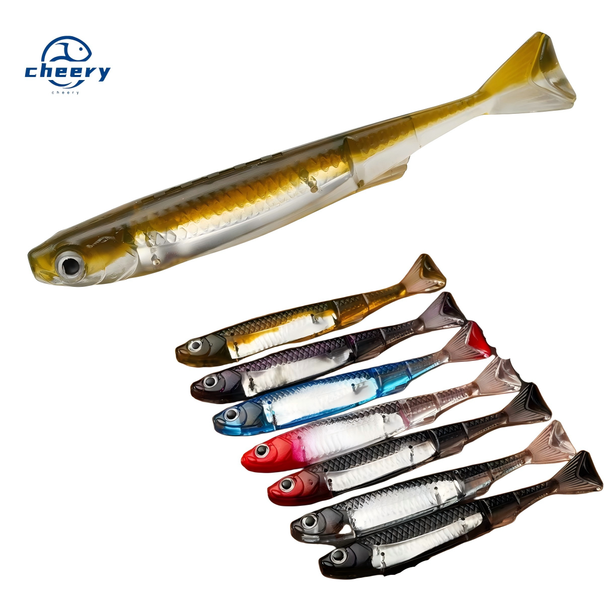 Cheery New Lure Hard Bait Bionic Ocean Boat & Beach Fishing Carp Trout ABS Material Roll T-Tail Long Cast – Worms & Grubs – view 1