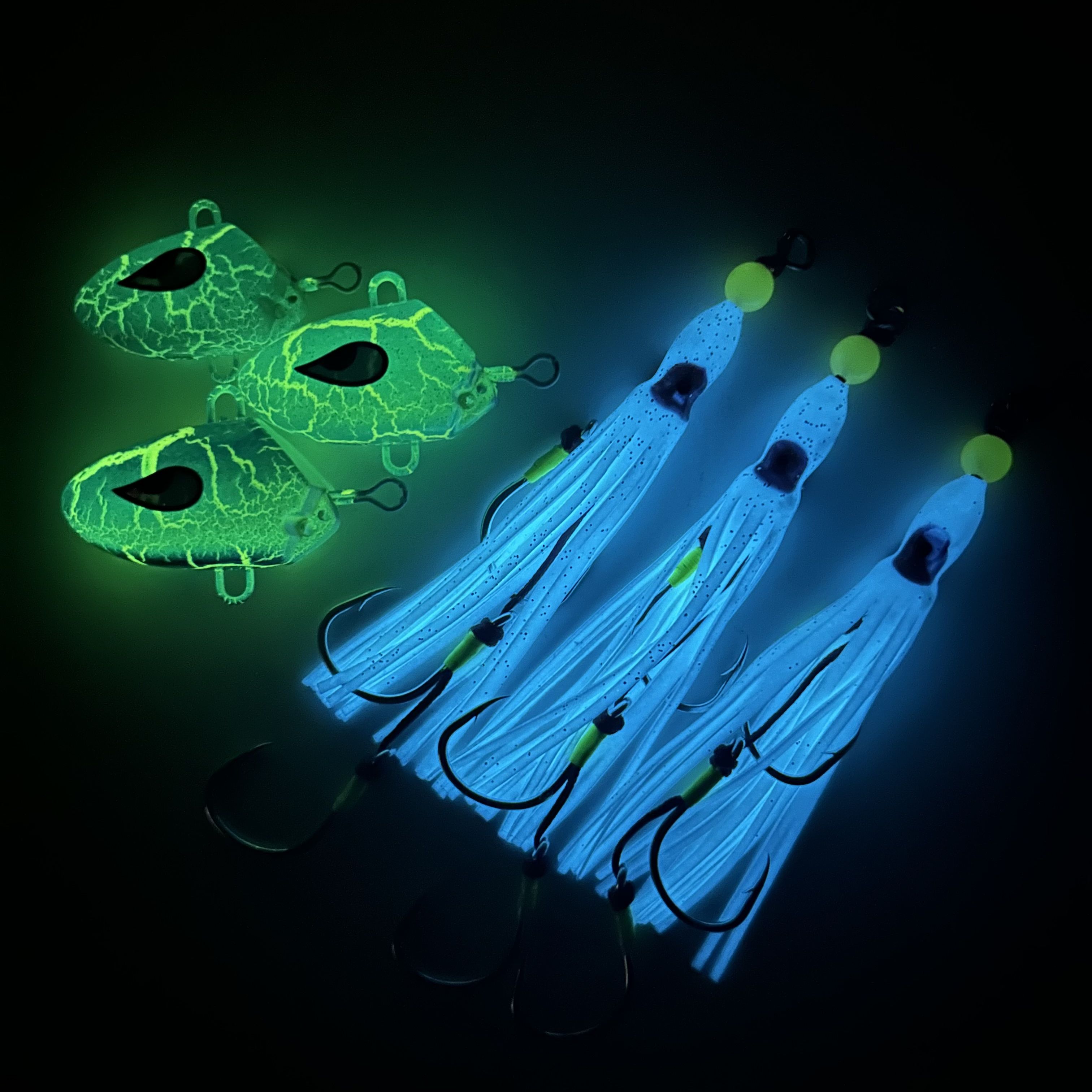 NEW 150g 200g 250g Luminous PVC Jig Squid Skirt Assist Hook Rig Jig Head Fishing Lure Jigging Rigs Ocean Boat Fishing Lake – Fishing Lure – view 3