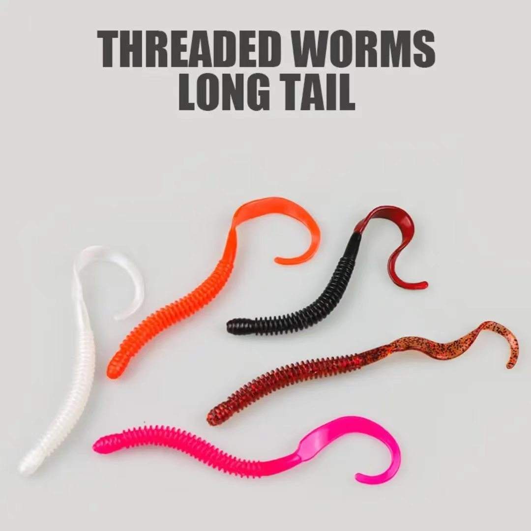 15cm Curly Tail Earthworm Stick Worm Soft Lures, Freshwater Artificial Bait for Bass and Mandarin Fish – Hard Lure – view 5