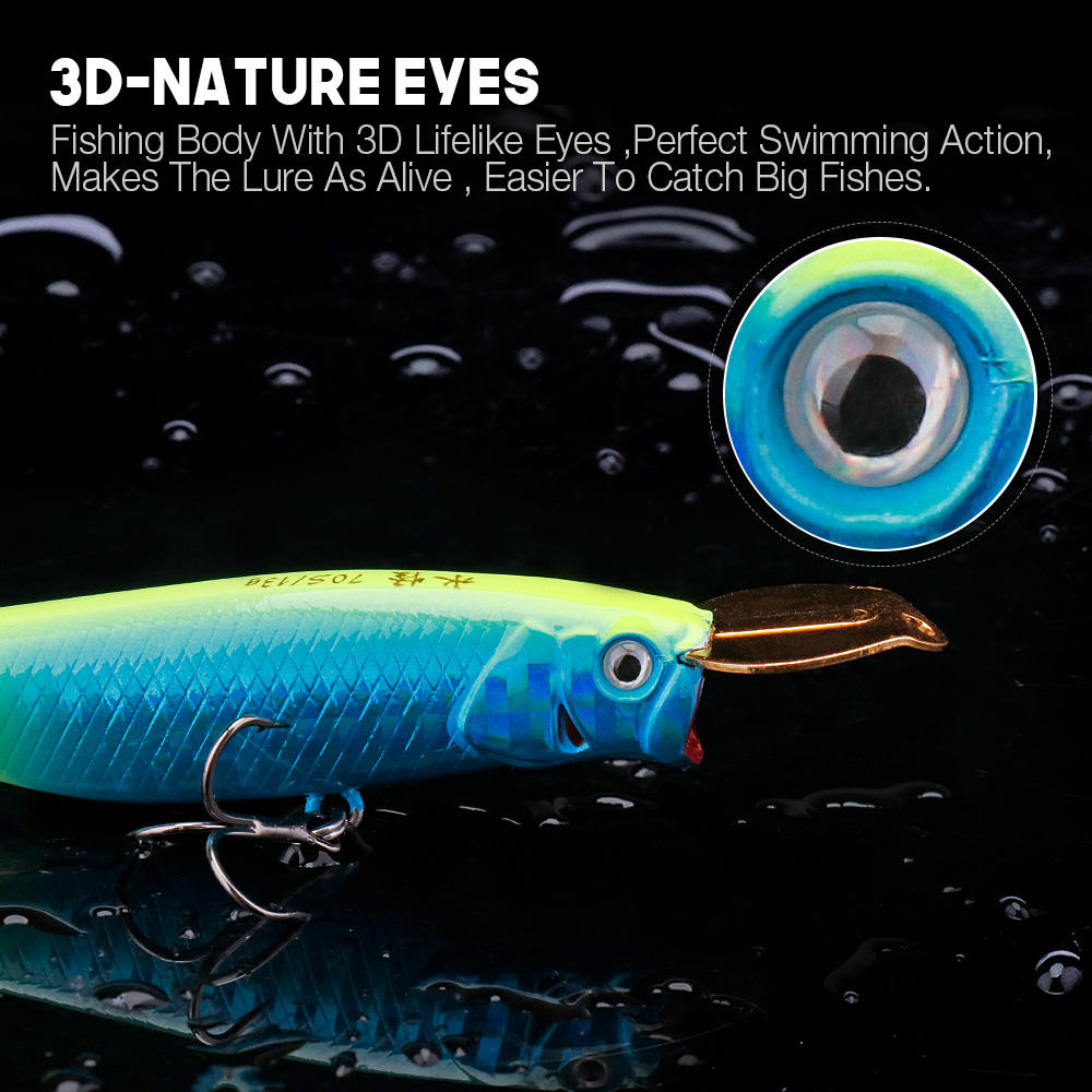 90mm 12g Steel Pencil Popper Lure for Saltwater Bass Fishing Long Casts No Hooks – Hard Lure – view 3