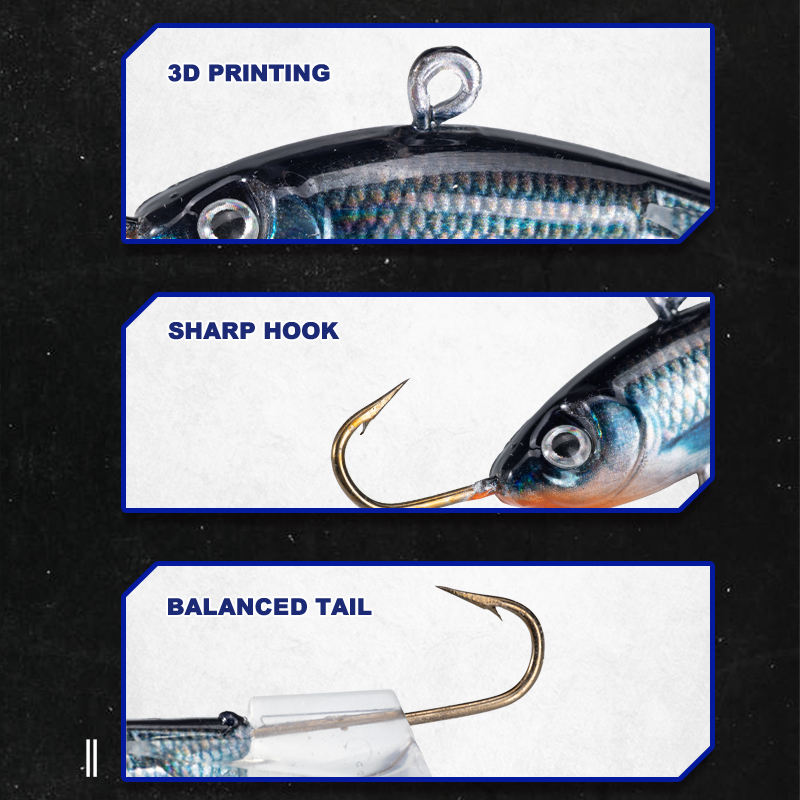 D1 Ice Fishing Balancing Vibration Artificial Hard Bait 43mm/105g Subsurface VIB for Bass Freshwater Fish Without Hooks – Hard Lure – view 4