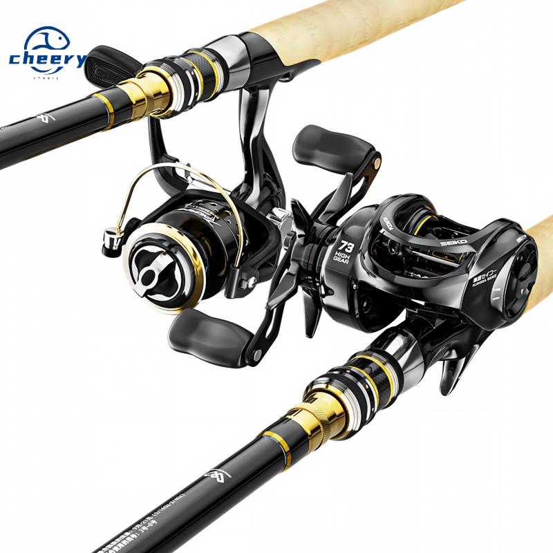 Cheery Carbon Fiber EVA Handle Saltwater Fish Fishing Rod and Spinning Reel Combo Set for Lake & River – Fishing Rod – view 1
