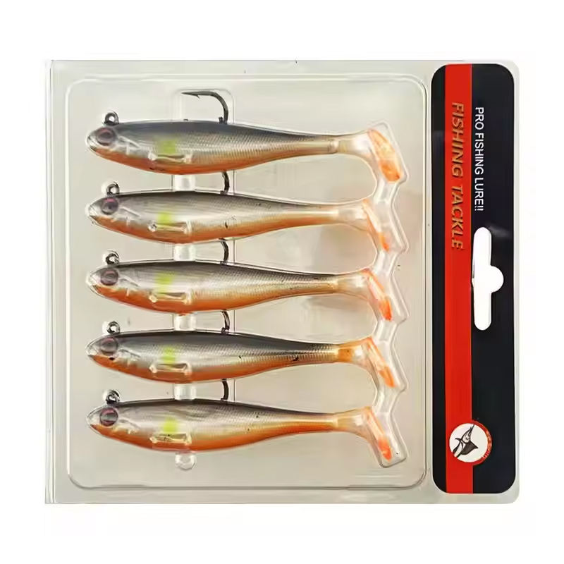 Cheery New Arrival Printed 90mm 12g T-Tail Soft PVC Swimming Bait with Hook for Trout Float Fishing – Worms & Grubs – view 2