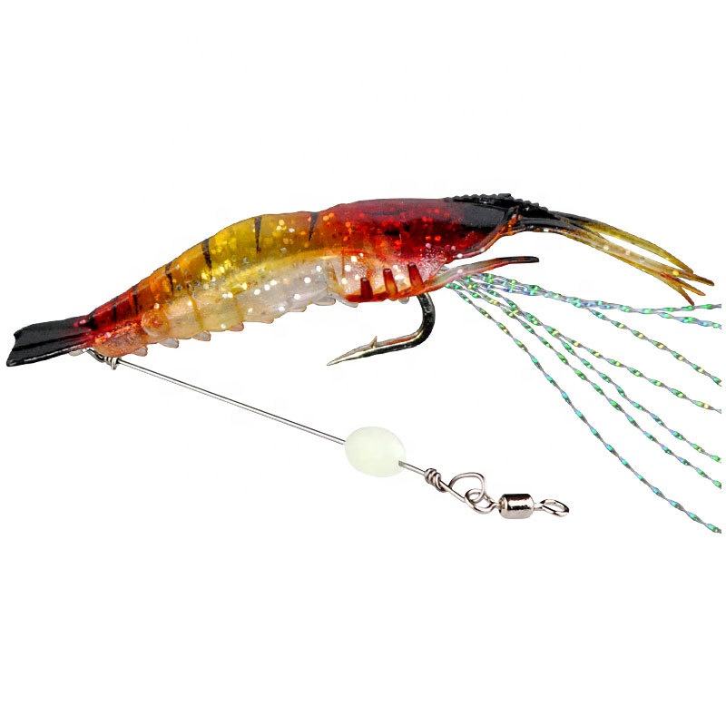 CHEERY High Simulation Carp Fishing PVC Artificial Soft Bait Shrimp Lure with Hooks for Bottom Fishing – Worms & Grubs – view 5