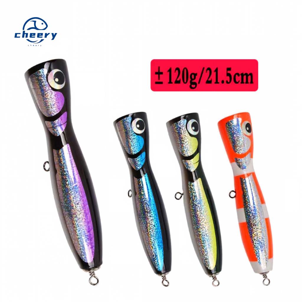 Cheery WD130 21.5cm/120g XX-367 Wood Popper Fishing Lure Sea Bass Pike Carp Saltwater Topwater Hard Wobbler Bait – Popper – view 1