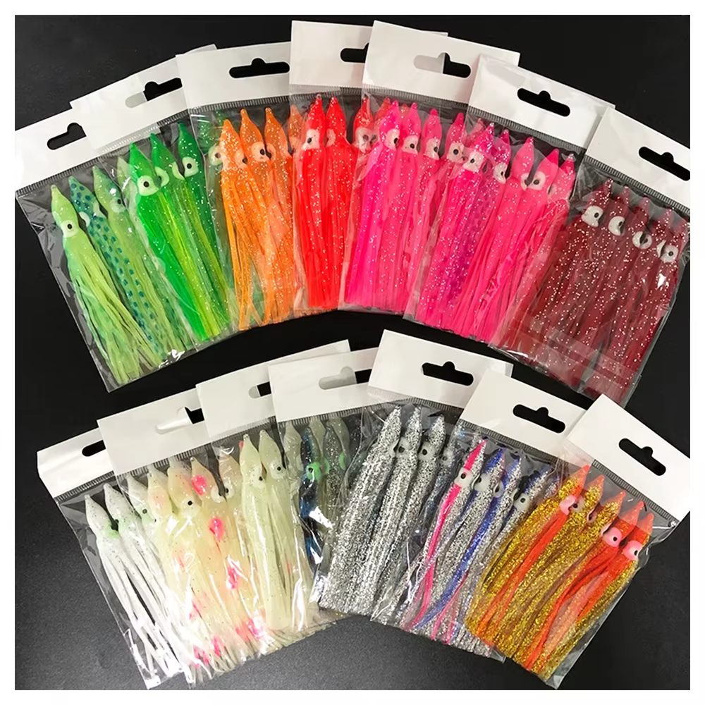 Cheery 10cm PVC Octopus Skirt Squid Lure-Luminous Soft Bait for Bass Snapper & Trout Mid/Top/Bottom Trolling Fishing Lure – Worms & Grubs – view 2