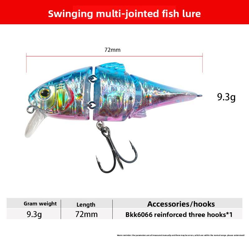 Cheery Slow Floating Multi-section Fish Artificial Hard Bait Stainless Steel 93g Black Pit Bass Fresh Water – Minnow – view 4