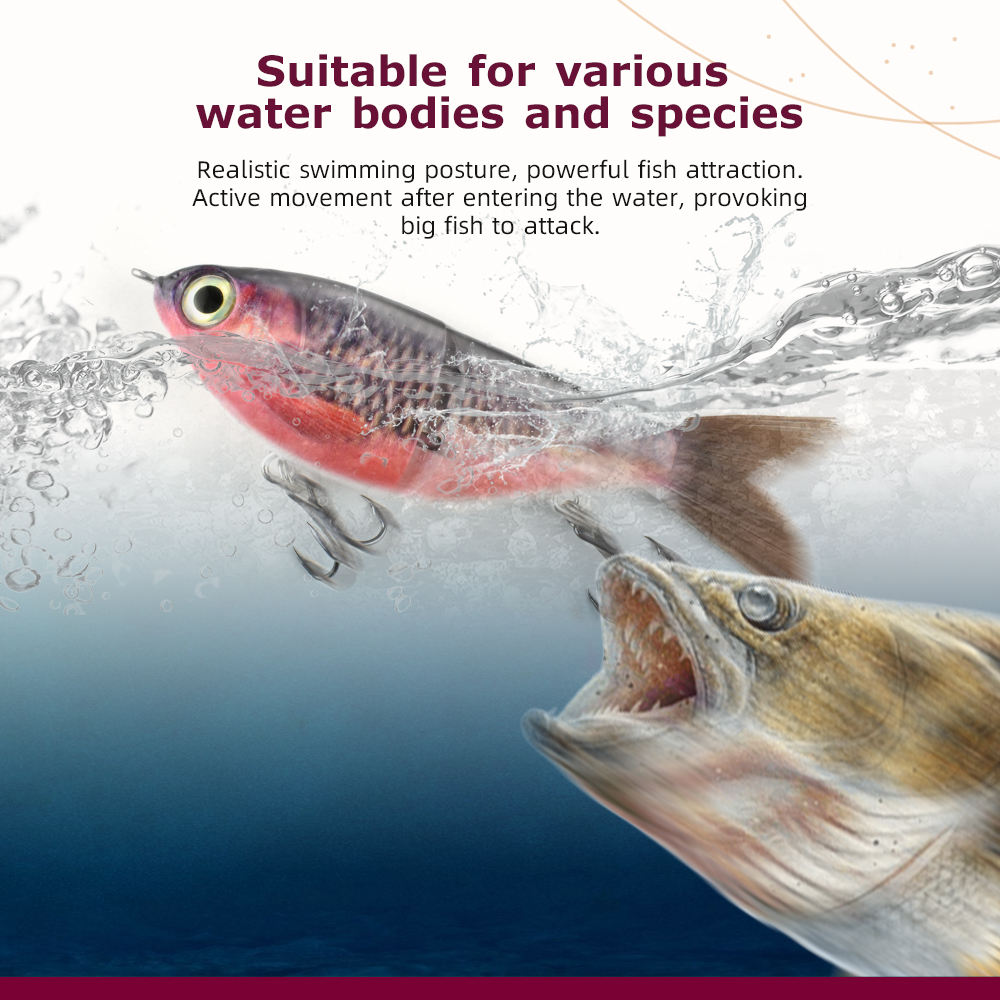 Cheery 120mm/17.5g ABS Plastic Hard Bait Live Bait Mini Two-section Sliding Realistic Fish Scale Simulation Artificial Lure – Swimbait – view 5