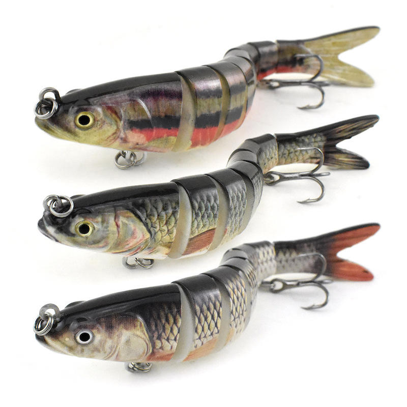 Cheery Sinking Multi-Jointed Minnow Lure Set ABS Artificial Hard Bait Multi-Segment Swim Long Cast for Bass Catfish Topmouth – Hard Lure – view 2