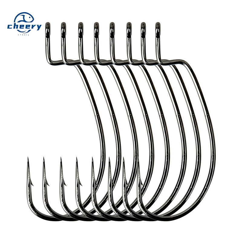 Cheery High Carbon Steel Worm Hooks for River Carp Fishing Texas Rig Soft Bait Wide Gap Design – Fishhook – view 1