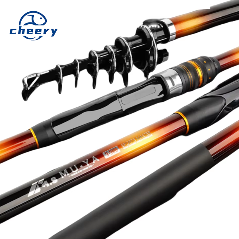 CHEERY Large-Casting Offshore Lure Fishing Rod Carbon Fiber Telescopic Hollow Tip Design with Many Large Guides for Carp&Catfish · Original source photograph · specifications to confirm