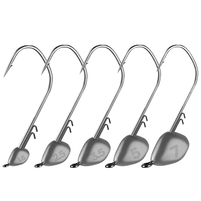 New Arrival 1.8g 2.5g 3.5g 5g 7g Lead Head Fishing Hook Barbed Jig for Trout Soft Worm Lure for Sea Fly Fishing Techniques · Original source photograph · specifications to confirm
