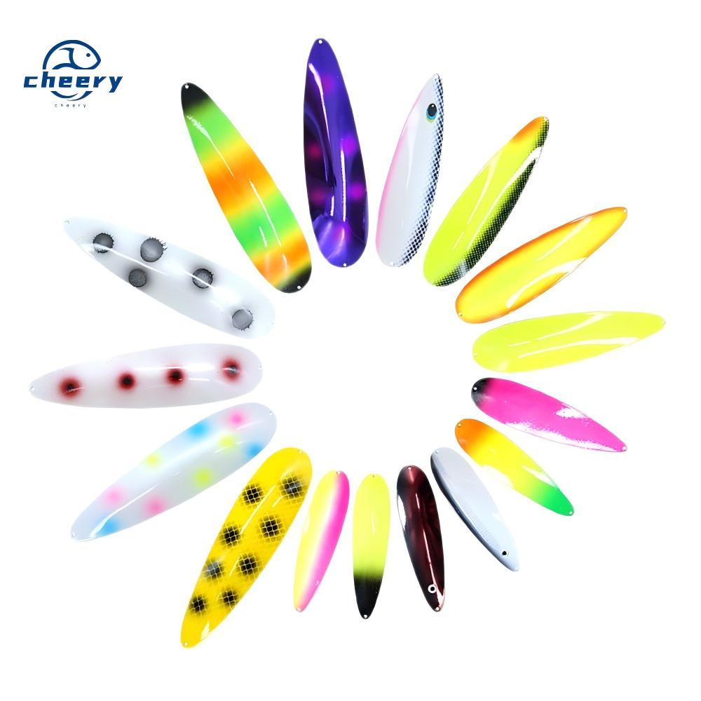 CHEERY 5.5" 7" 8" 10" 11" Stainless Steel 191g Saltwater Tuna Salmon Fishing Spoon Metal Lure · Original source photograph · specifications to confirm