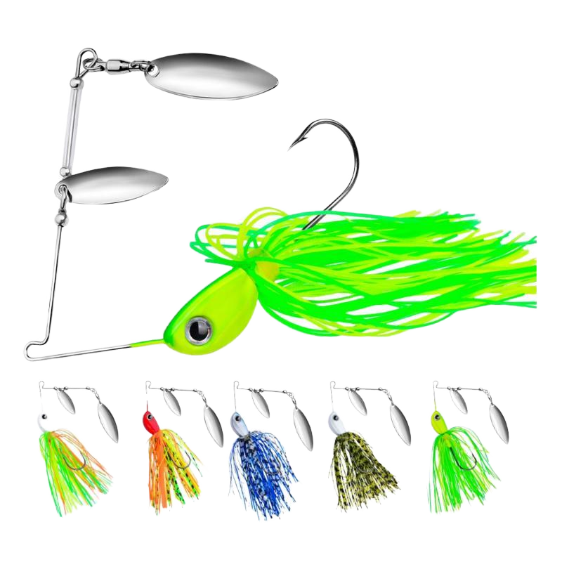 Metal Blade Spinnerbait with Fringe, 10g/14g Anti-snag Bionic Fishing Lure · Original source photograph · specifications to confirm
