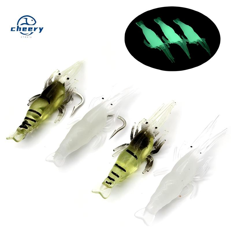 Cheery 4cm 1g Silicone Artificial Soft Shrimp Lure for Bass-Top/Mid/Bottom Baits Hookless for Stream Lake & Ocean Fishing · Original source photograph · specifications to confirm