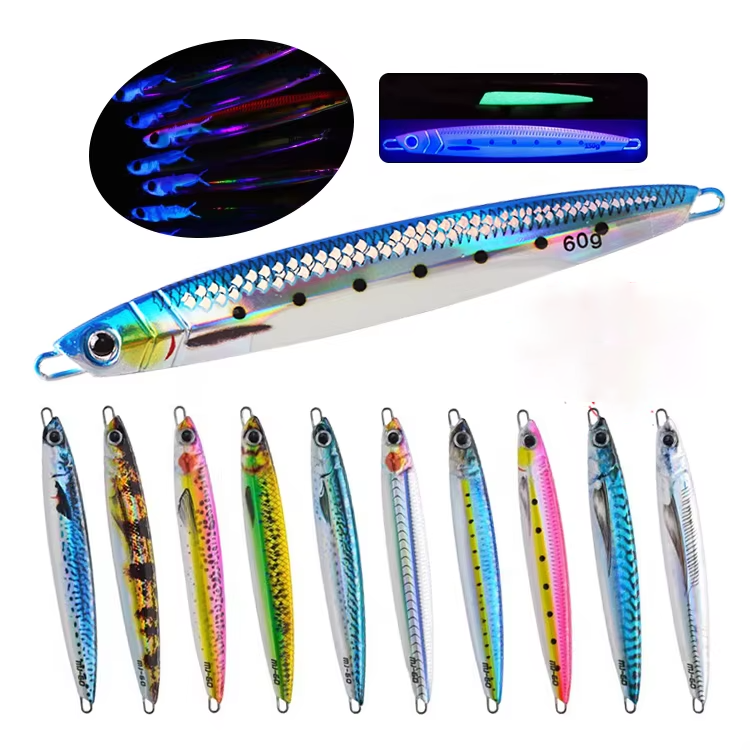 3D UV Printed Luminous 40g/60g/80g/100g Simulate Fish Metal Jig Lure Artificial Bait Slow Fall Pitch Jigging Fishing Jig Lure · Original source photograph · specifications to confirm